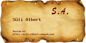 Süli Albert névjegykártya